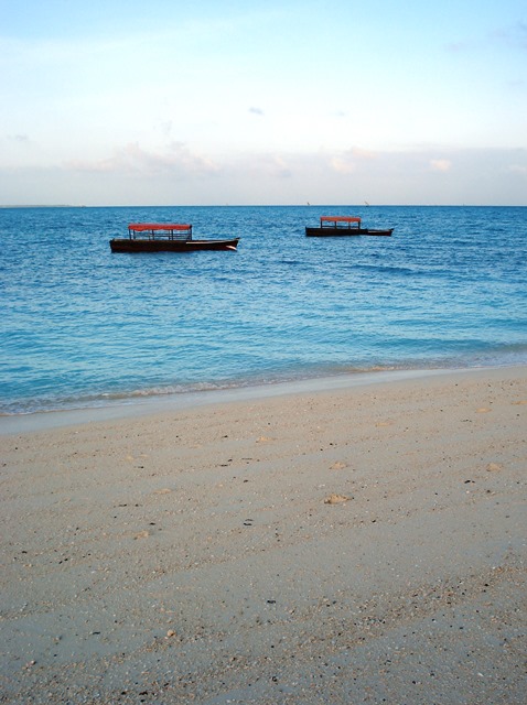 boats offshore at Kendwa Beach