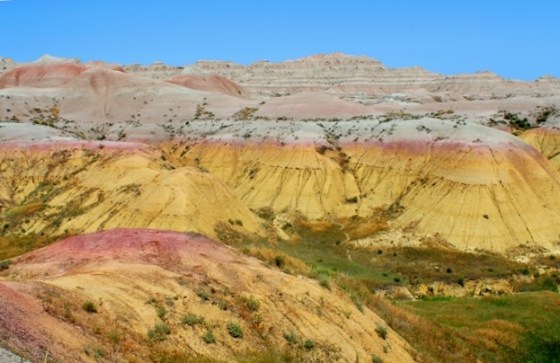 Badlands yellow hills